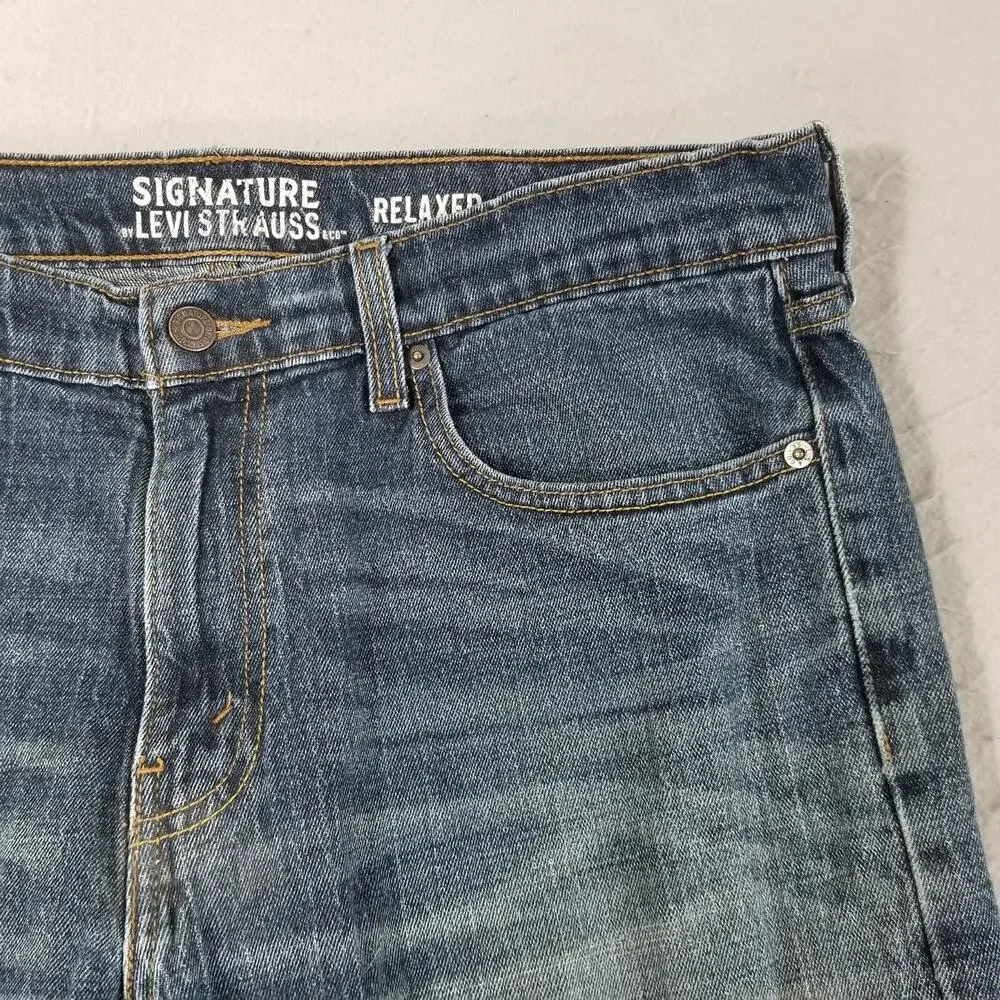 Levi's‎ Signature jeans men's 34x 34 relaxed straight blue stretch denim pants